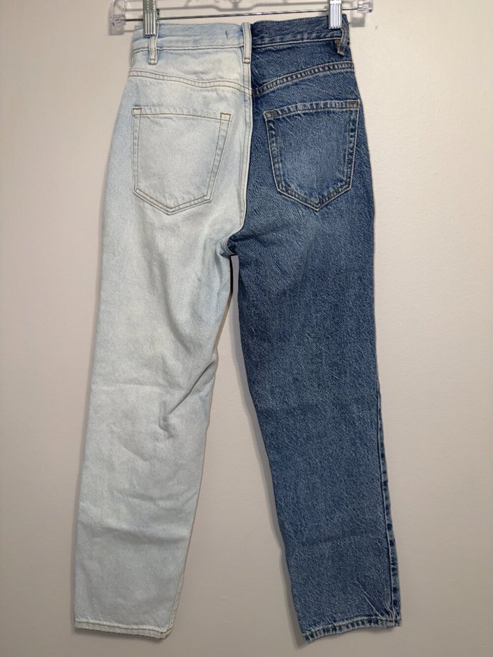 PacSun Two Tone High Rise Straight Leg Jeans Blue Colorblock Women’s Size 22 - Picture 8 of 8